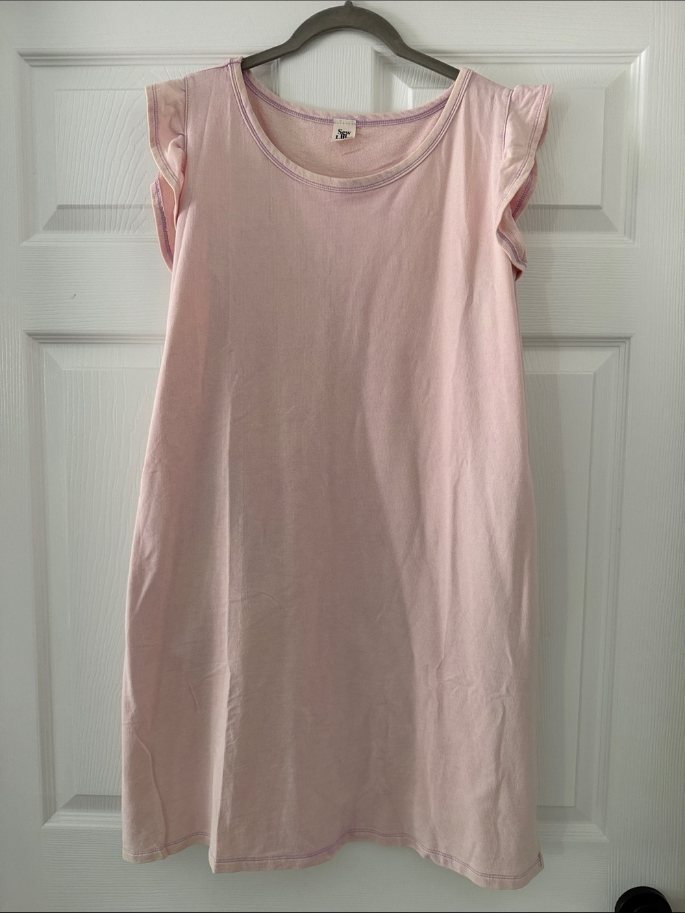 Sew In Love Light Pink Flutter Sleeve Tank Dress